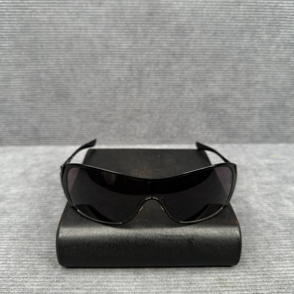 Oakley Liv Sunglasses Polished Black Grey Lens Shield Frame 05-669 Y2K Style
